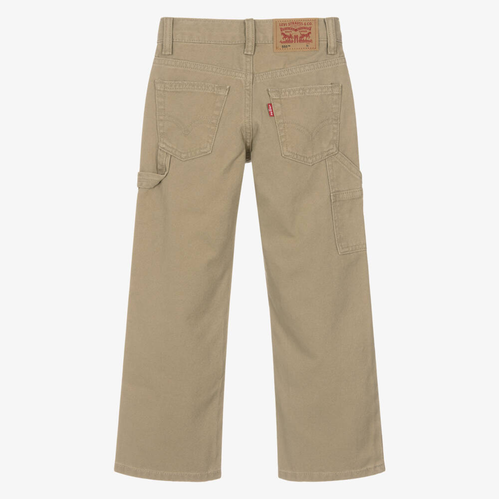 Levi's-Boys Beige Canvas 555 Carpenter Trousers | Childrensalon