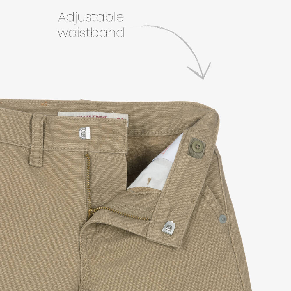 Levi's-Boys Beige Canvas 555 Carpenter Trousers | Childrensalon