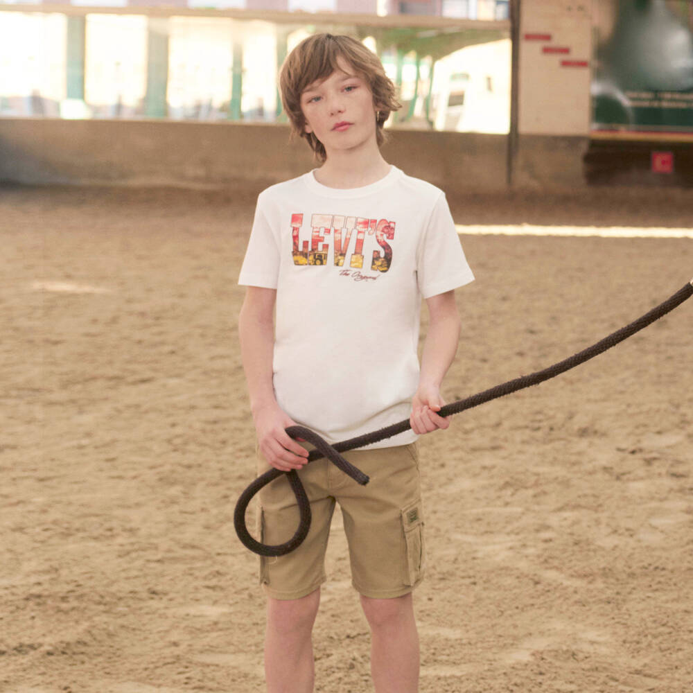 Levi's-شورت كارغو قطن لون بيج للأولاد | Childrensalon
