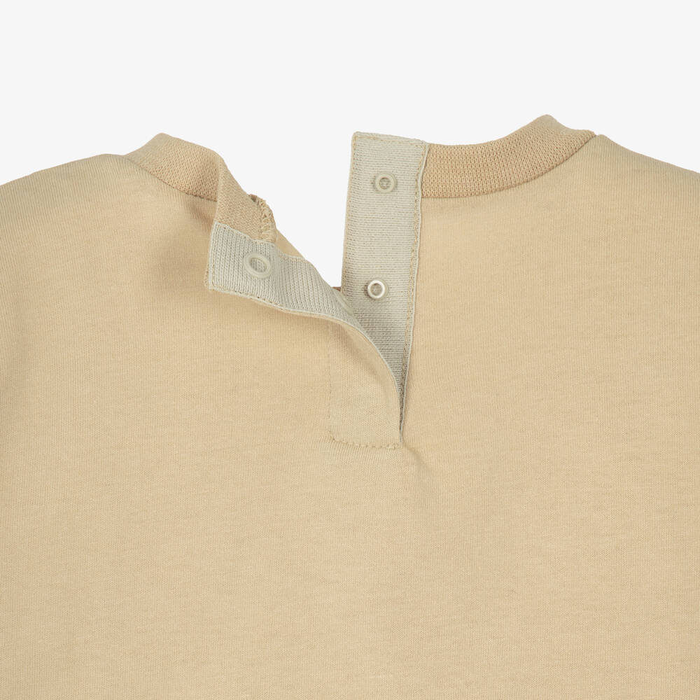 Levi's-Boys Beige Jersey T-Shirt with Bear Graphic | Childrensalon