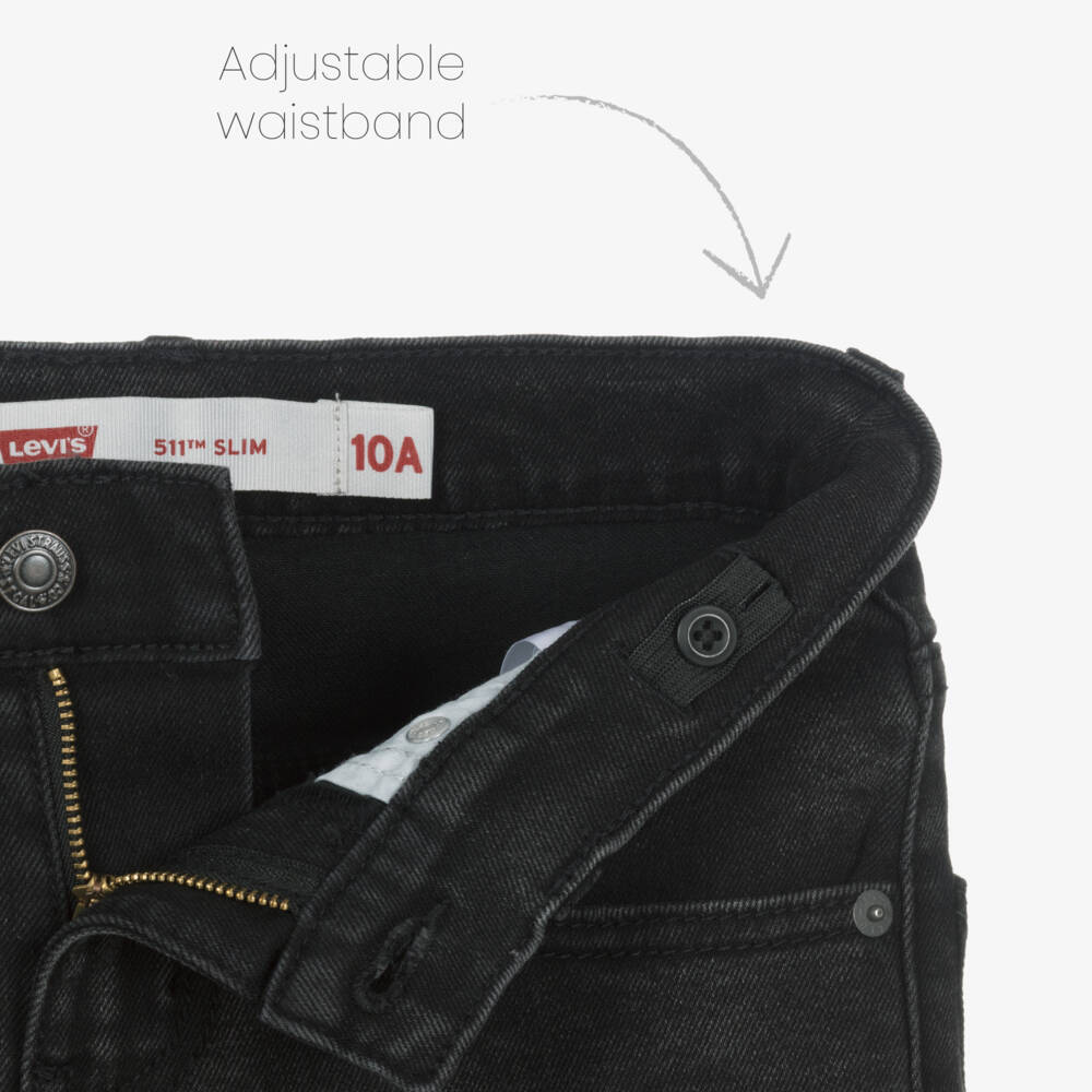 Levi's-Boys Black 511 Slim Denim Shorts | Childrensalon