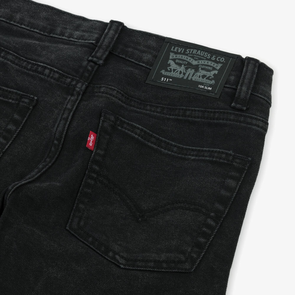 Levi's-Boys Black 511 Slim Denim Shorts | Childrensalon