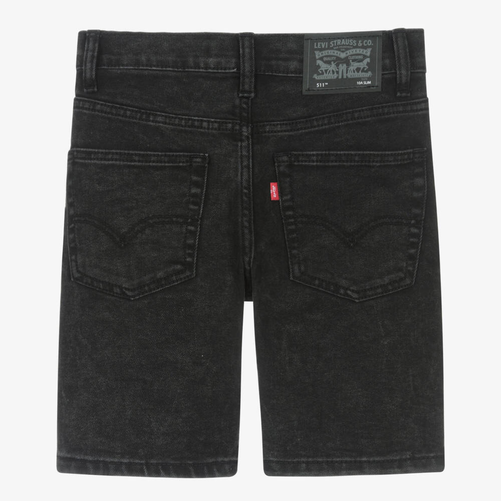 Levi's-Boys Black 511 Slim Denim Shorts | Childrensalon