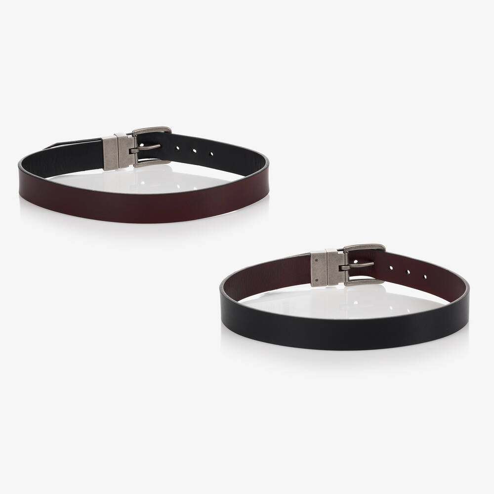 Levi's-Boys Black & Brown Reversible Leather Belt | Childrensalon