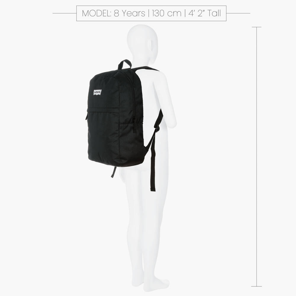 Levi's-Boys Black Canvas Batwing Logo Backpack (46cm) | Childrensalon