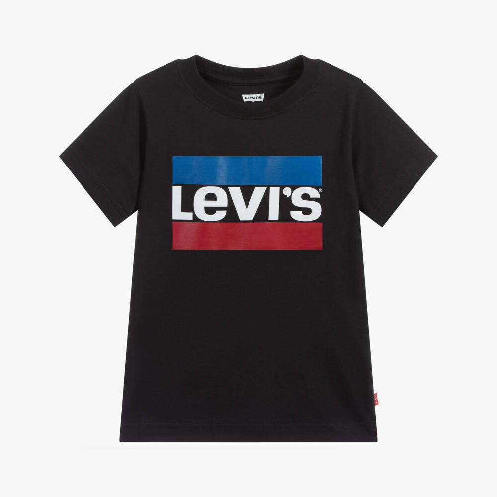 Levi's-تيشيرت قطن لون أسود للأولاد | Childrensalon