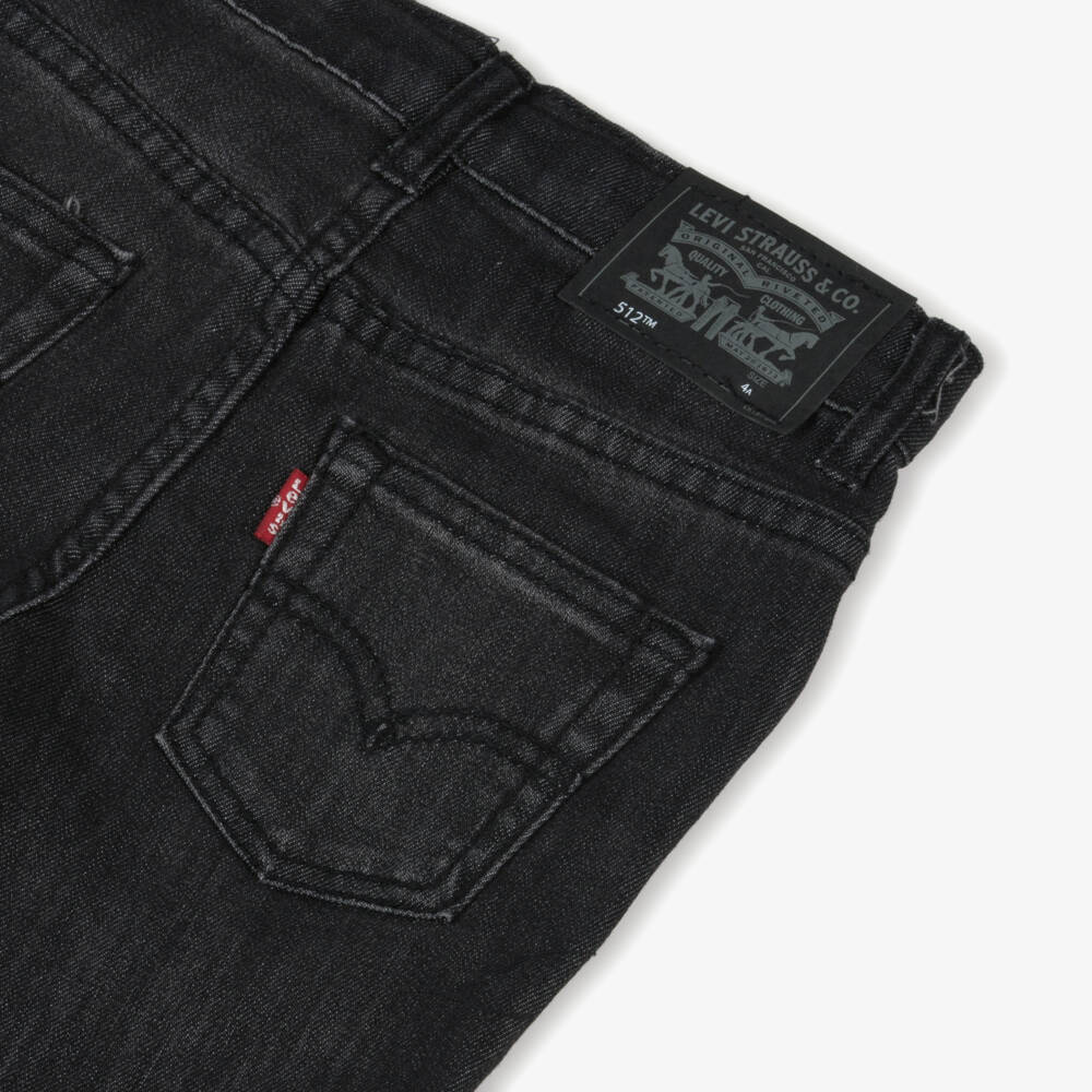 Levi's-Boys Black Denim 512 Slim Taper Jeans | Childrensalon