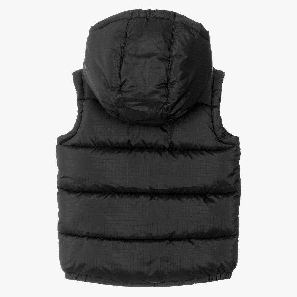 Levi's-Boys Black Hooded Gilet with Batwing Logo | Childrensalon