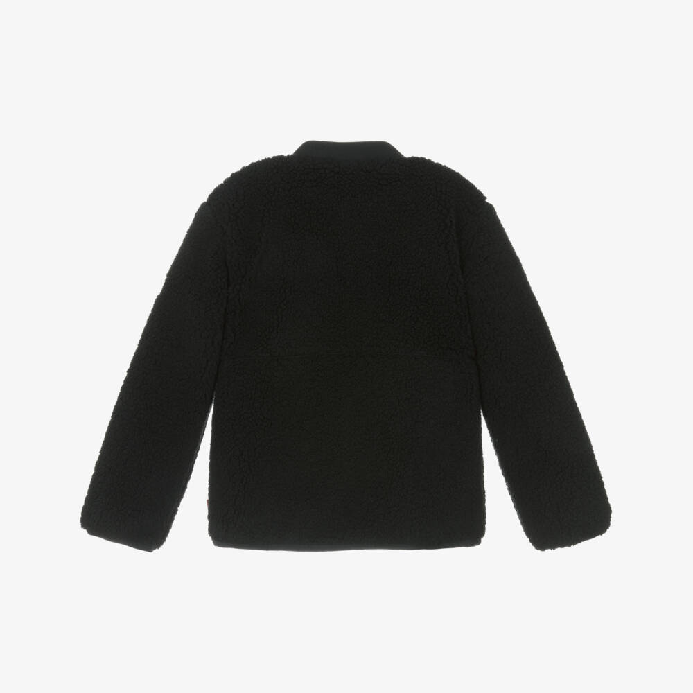Levi's-Boys Black Sherpa Zip-Up Jacket | Childrensalon