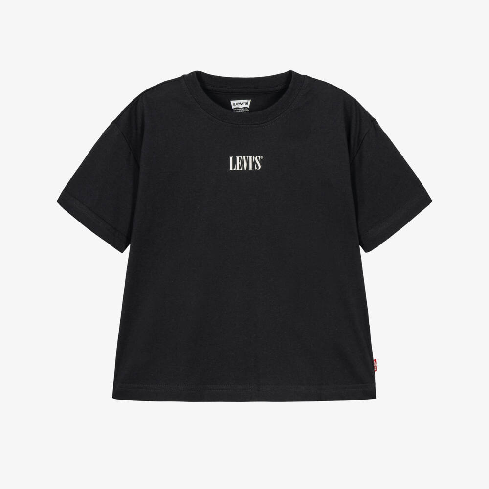 Levi's-Boys Black T-Shirt with Skateboard Graphics | Childrensalon