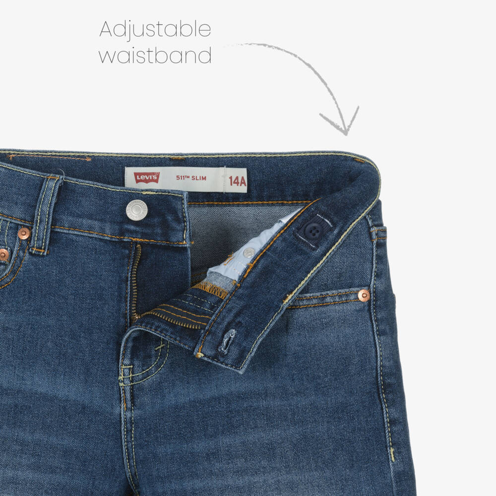 Levi's- Джинсовые шорты слимы 511 синие для мальчиков | Childrensalon