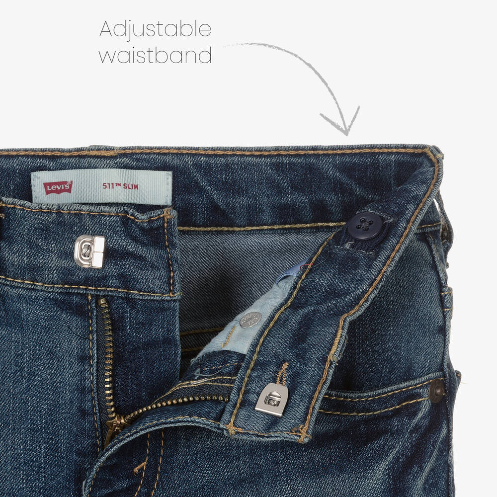Levi's-جينز سليم فيت 511 قطن دنيم لون أزرق للأولاد | Childrensalon