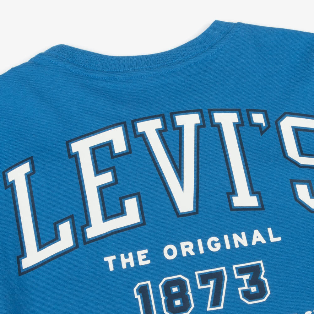 Levi's-Boys Blue Cotton T-Shirt | Childrensalon