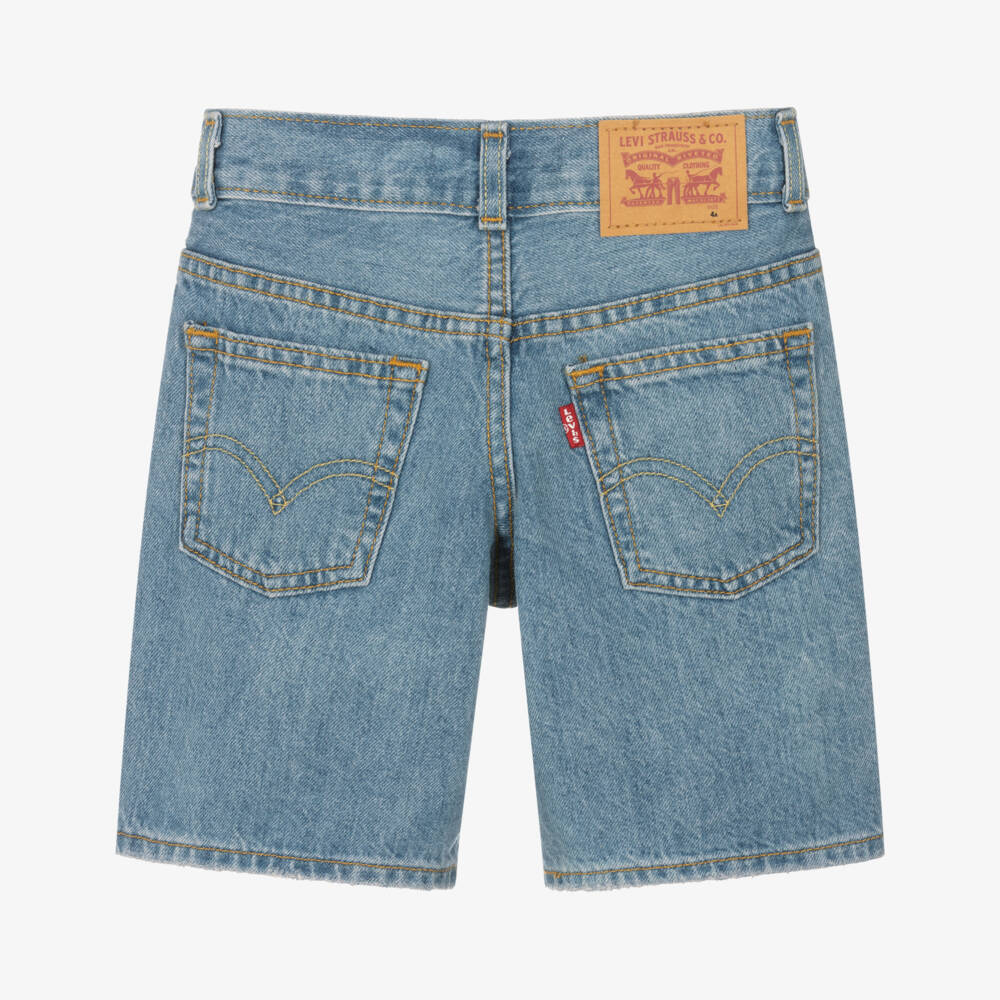 Levi's-Boys Blue Denim Skate Shorts | Childrensalon