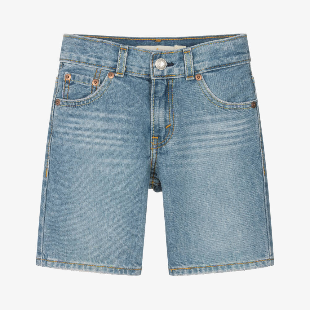 Levi's-Boys Blue Denim Skate Shorts | Childrensalon