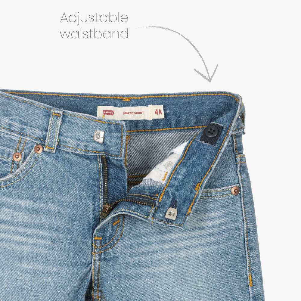 Levi's-Boys Blue Denim Skate Shorts | Childrensalon