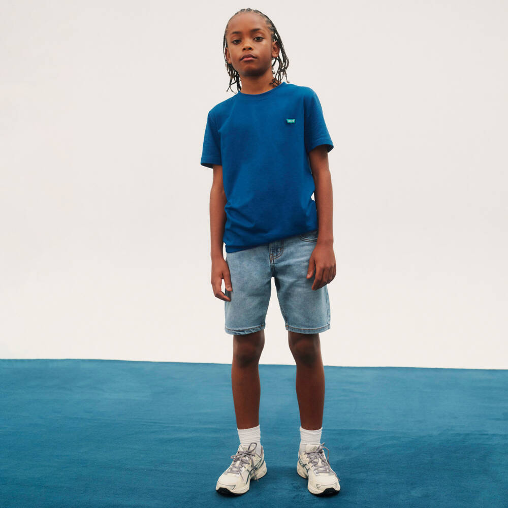 Levi's-Boys Blue Denim Skate Shorts | Childrensalon