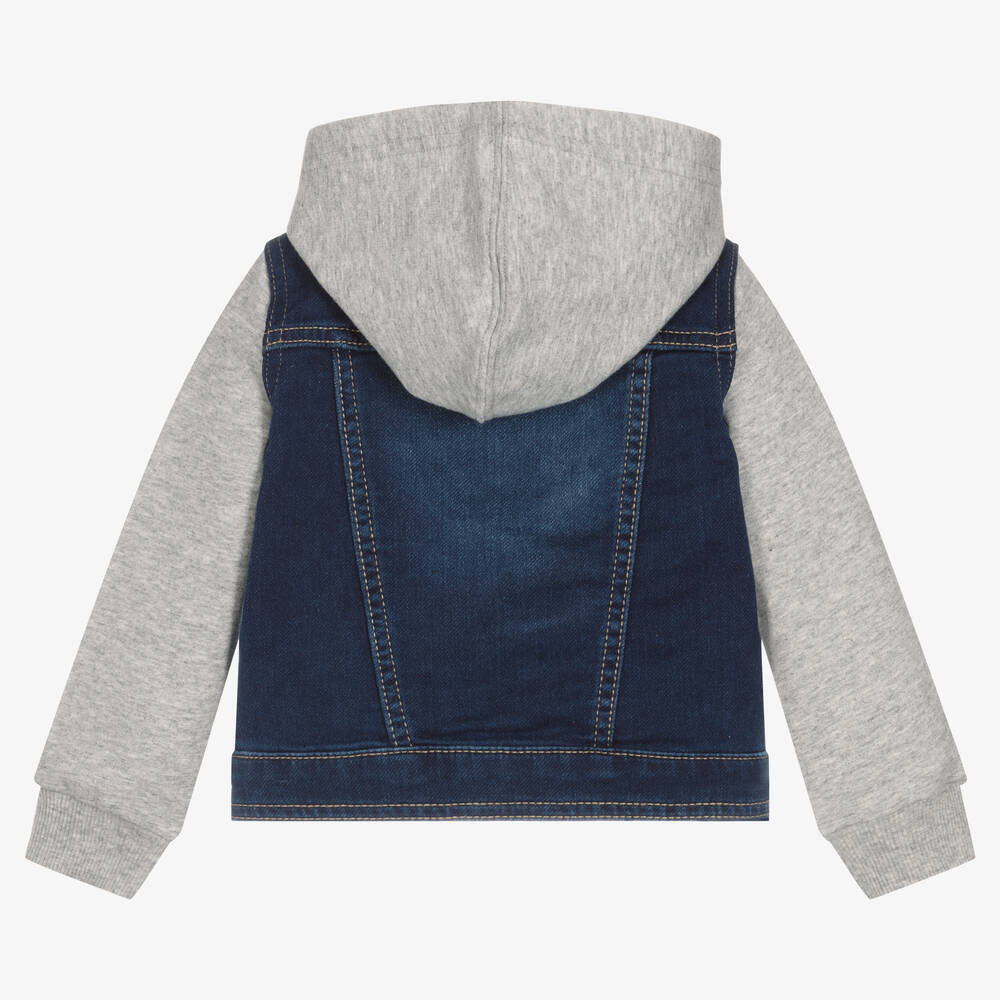 Levi's-Boys Blue Hooded Denim & Jersey Jacket | Childrensalon