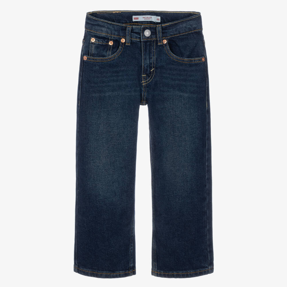 Levi's-Boys Blue Washed 555 Relaxed Straight Jeans | Childrensalon