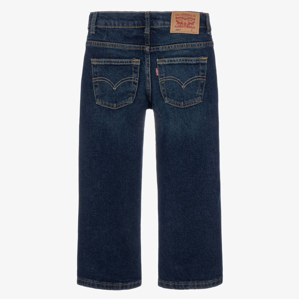 Levi's-Boys Blue Washed 555 Relaxed Straight Jeans | Childrensalon