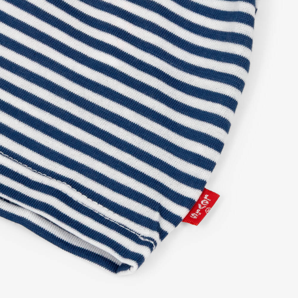 Levi's-Футболка с сине-белыми полосками и логотипом для мальчиков | Childrensalon