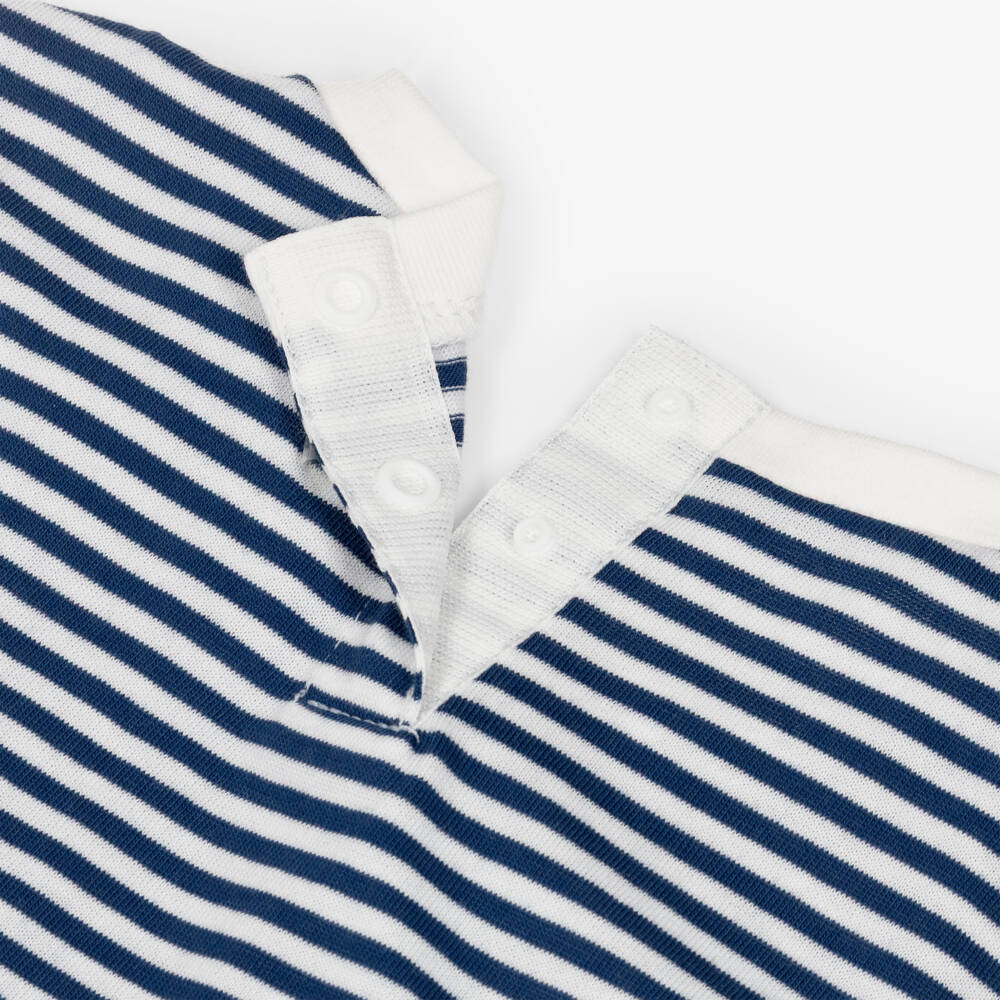 Levi's-Футболка с сине-белыми полосками и логотипом для мальчиков | Childrensalon