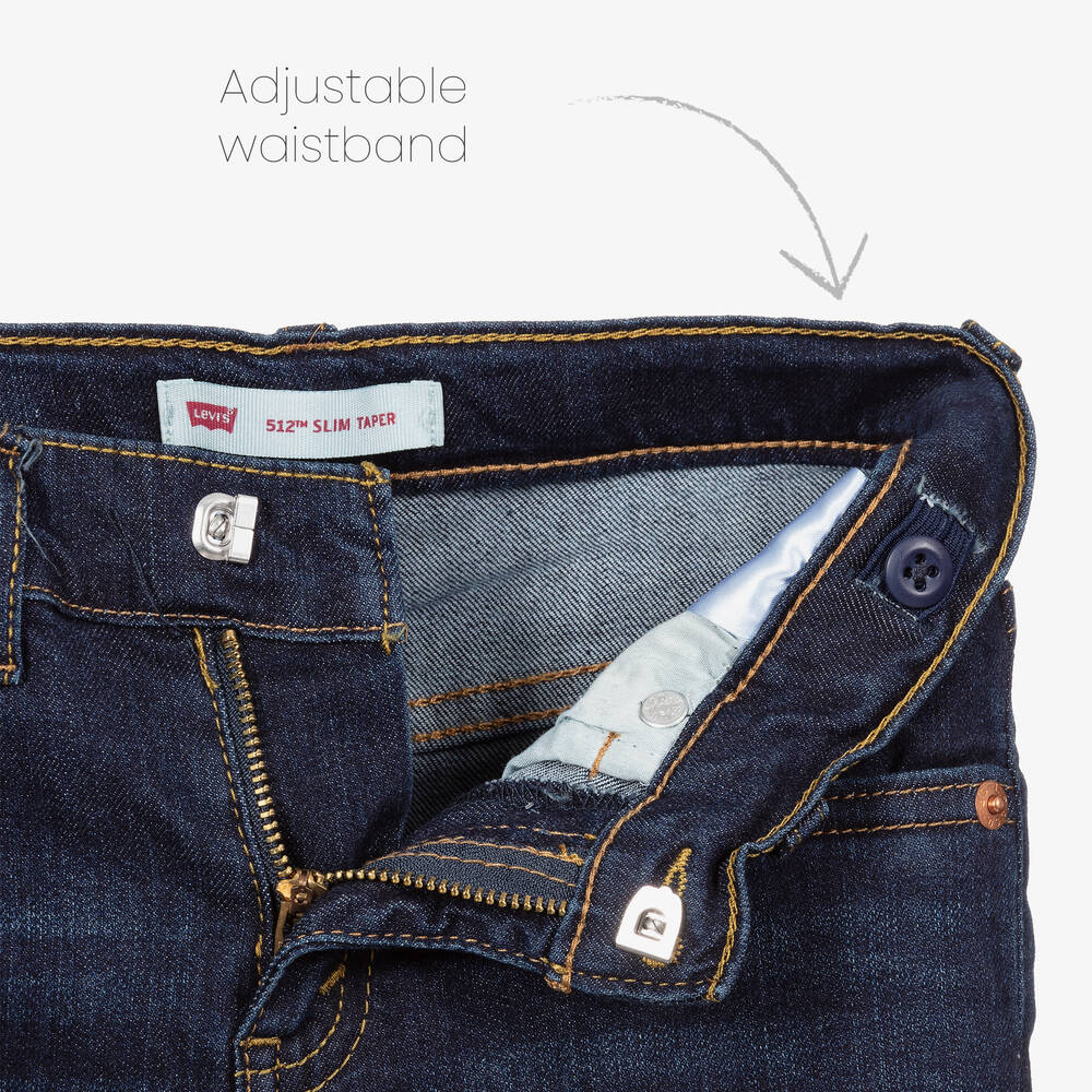 Levi's-Boys Dark Blue 512 Slim Fir Denim Jeans | Childrensalon