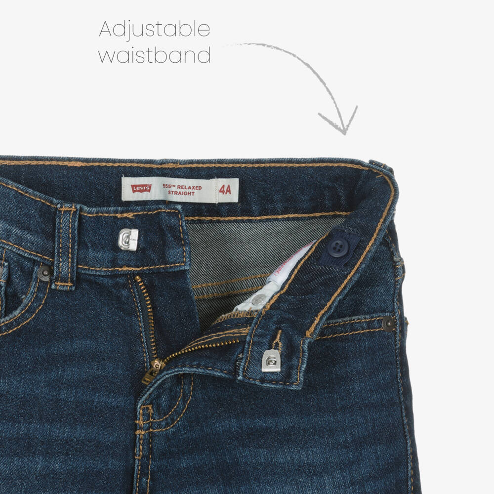 Levi's-Boys Dark Blue Stretch Denim 555 Jeans | Childrensalon