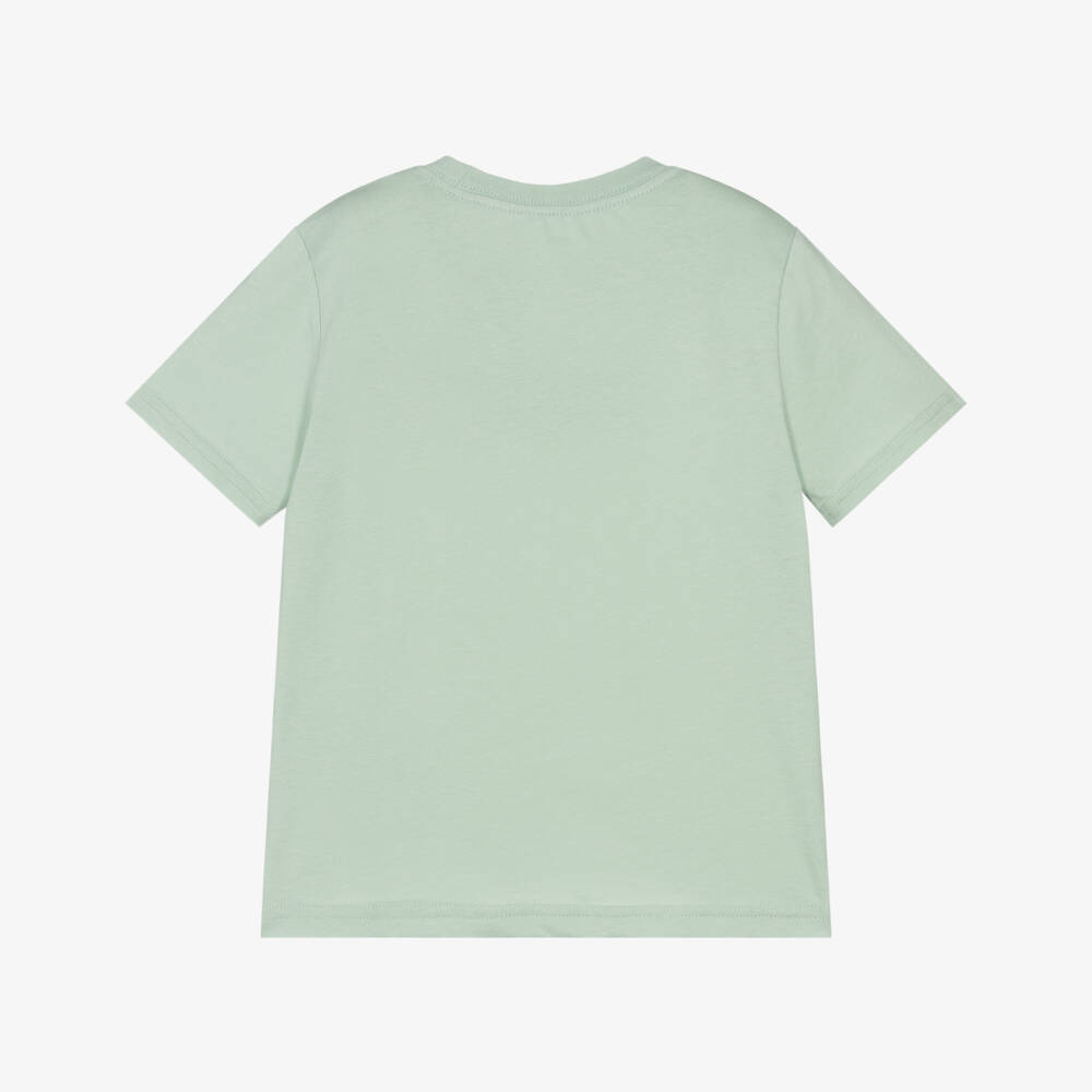 Levi's-Boys Green Cotton T-Shirt with Tonal Batwing Logo | Childrensalon