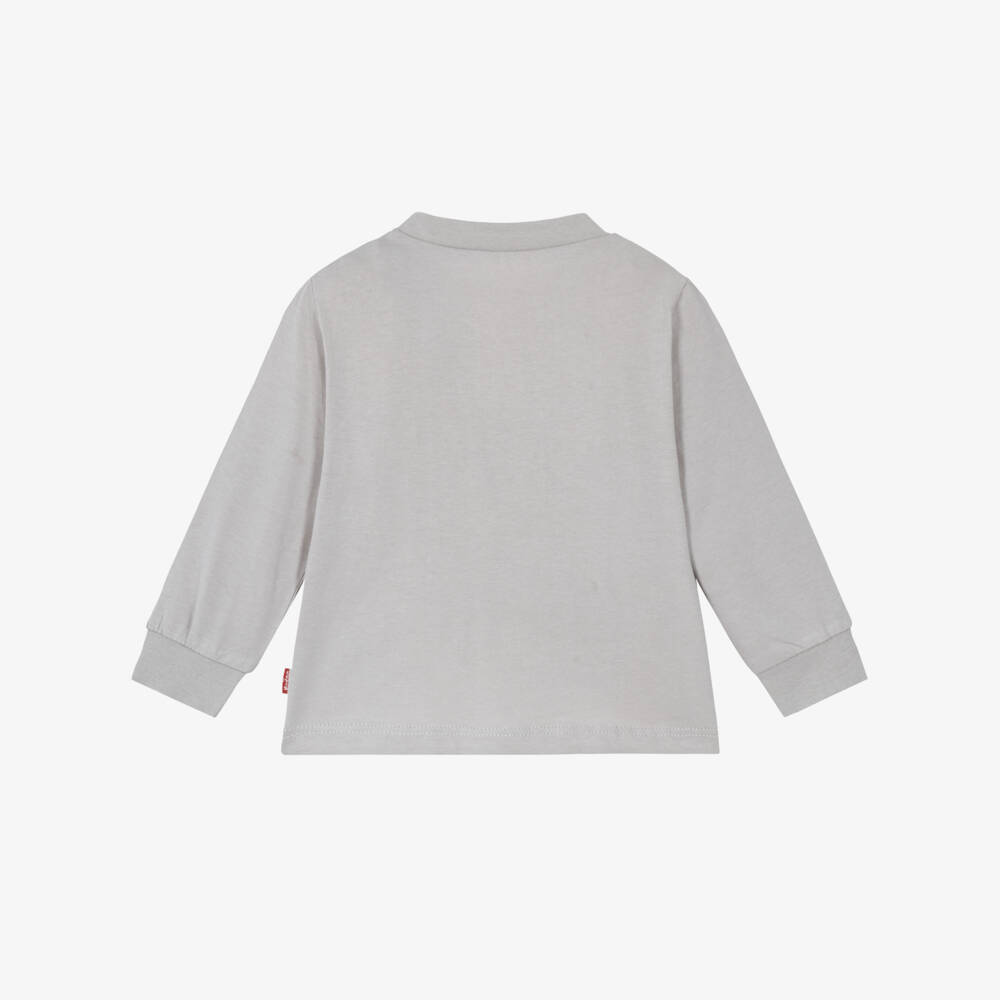 Levi's-Boys Grey Cotton Batwing Logo Top | Childrensalon