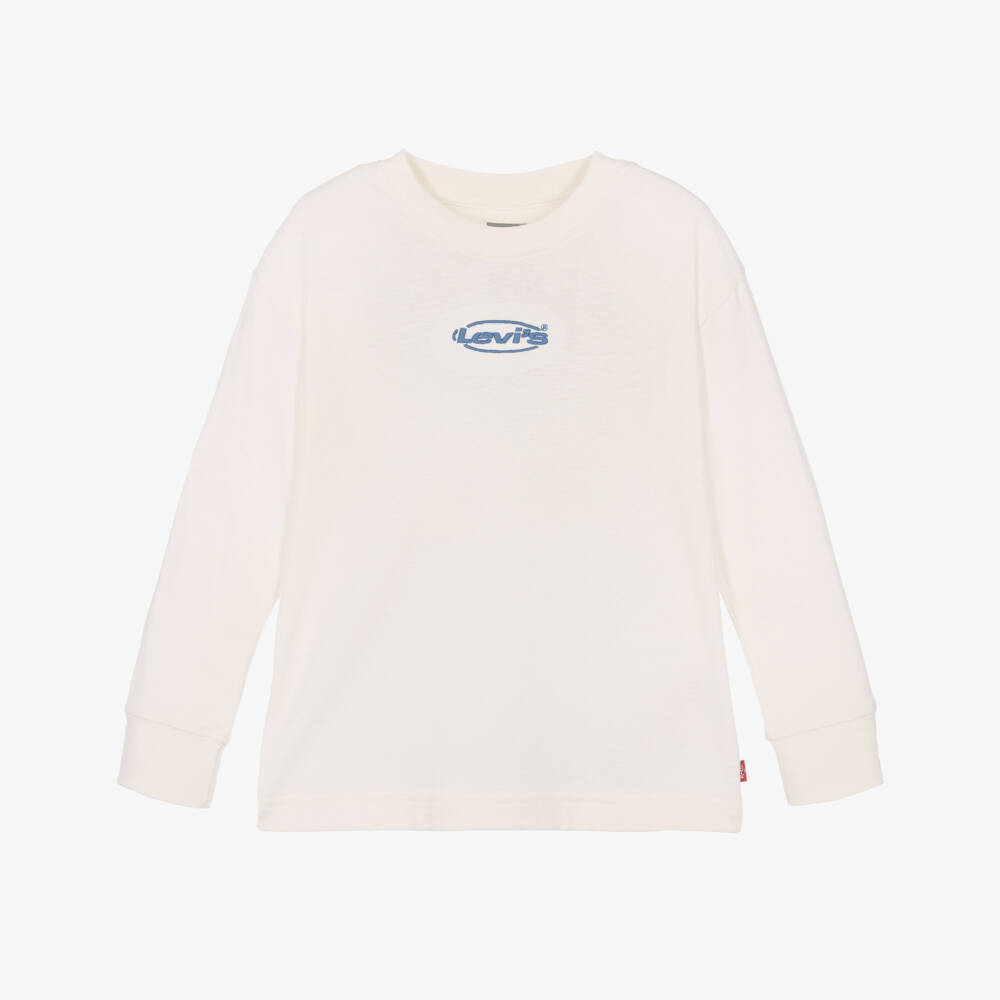 Levi's-Boys Ivory Top with Multiple Logo Graphics | Childrensalon