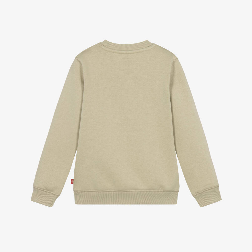 Levi's-Boys Jersey Batwing Logo Sweatshirt in Beige | Childrensalon