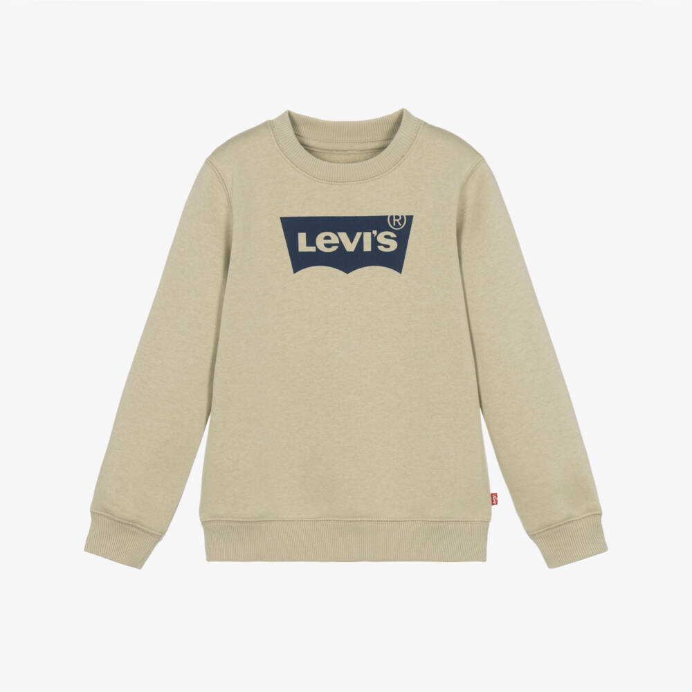 Levi's-Boys Jersey Batwing Logo Sweatshirt in Beige | Childrensalon