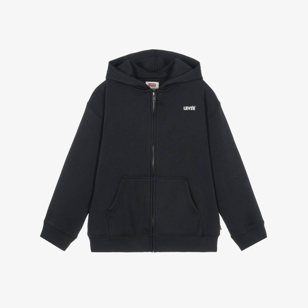 Levi's-Boys Jersey Zip-Up Hoodie in Black | Childrensalon