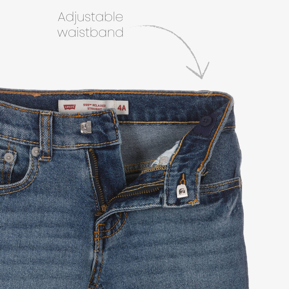 Levi's-Boys Mid-Blue 555 Relaxed Straight Jeans | Childrensalon