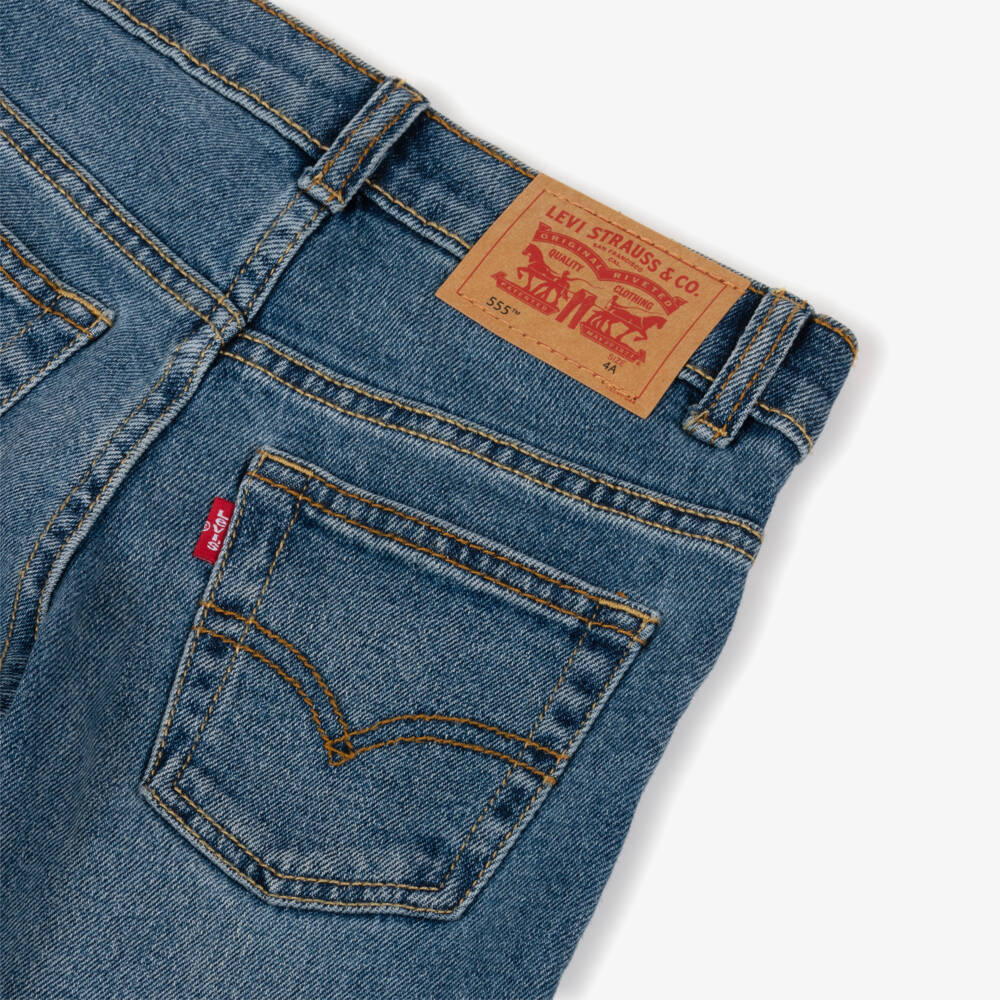 Levi's-Boys Mid-Blue 555 Relaxed Straight Jeans | Childrensalon