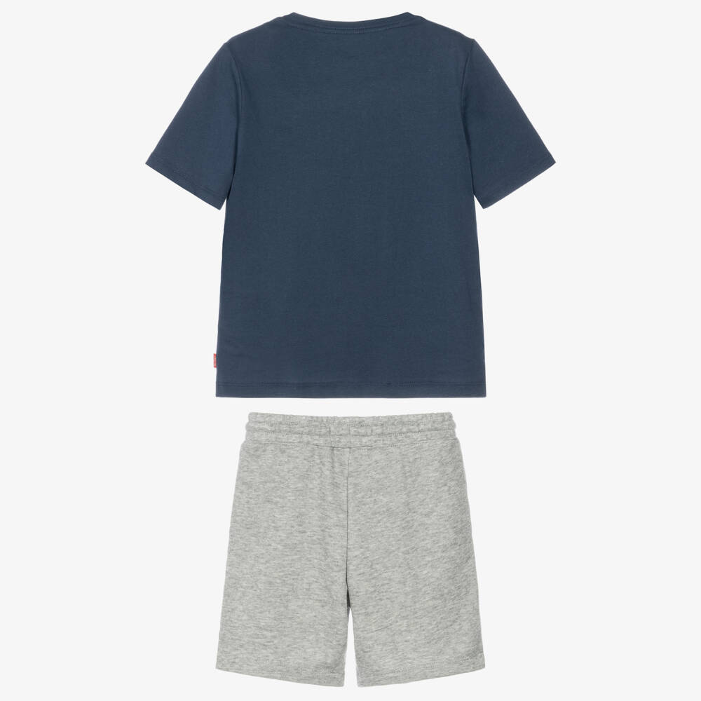 Levi's-Boys Navy Blue & Grey Shorts Set | Childrensalon
