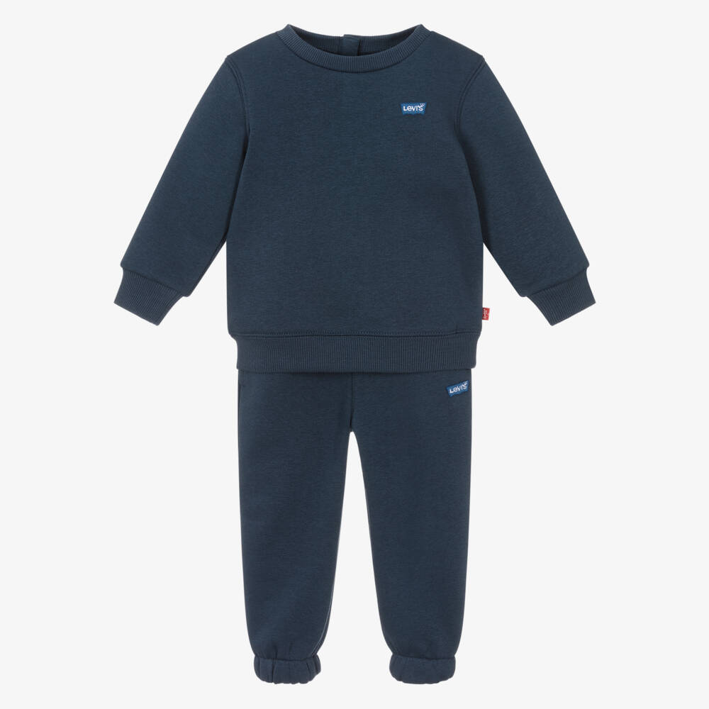 Levi's-Boys Navy Blue Jersey Batwing Logo Tracksuit | Childrensalon