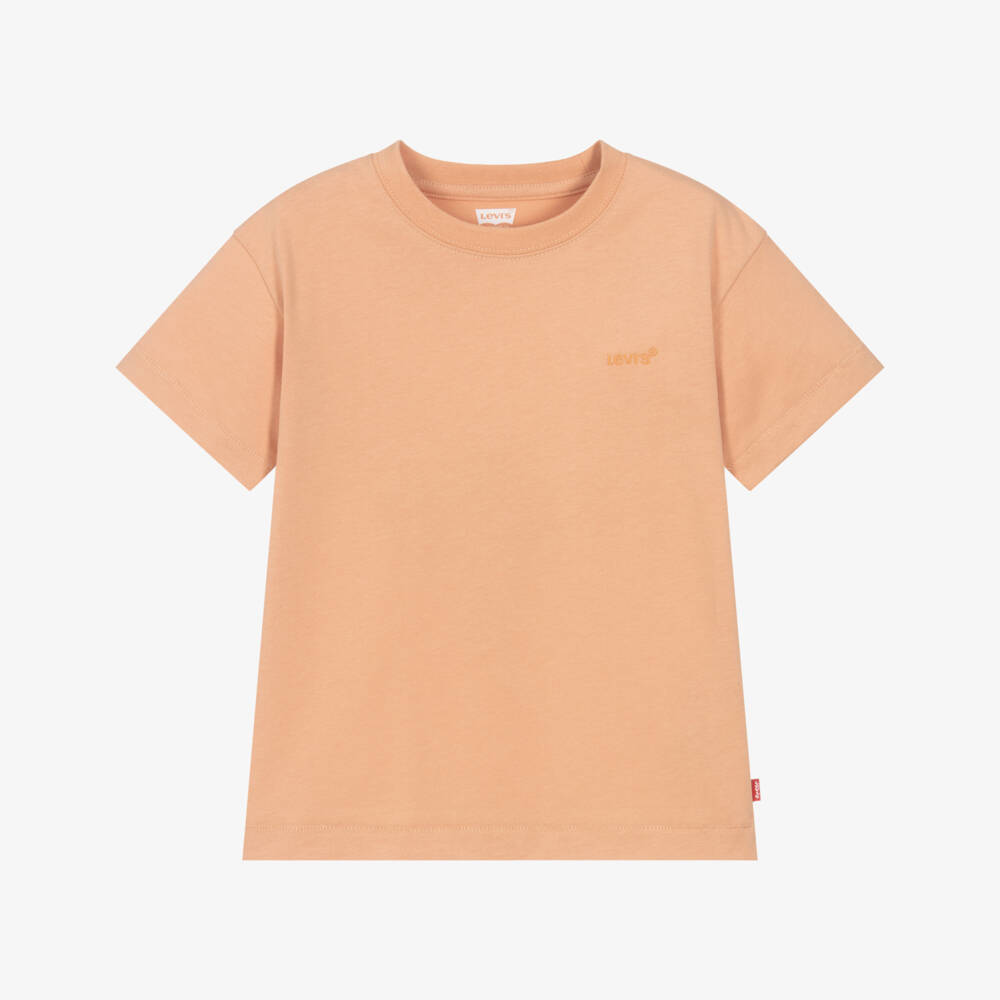 Levi's-Boys Orange T-Shirt with Embroidered Logo | Childrensalon