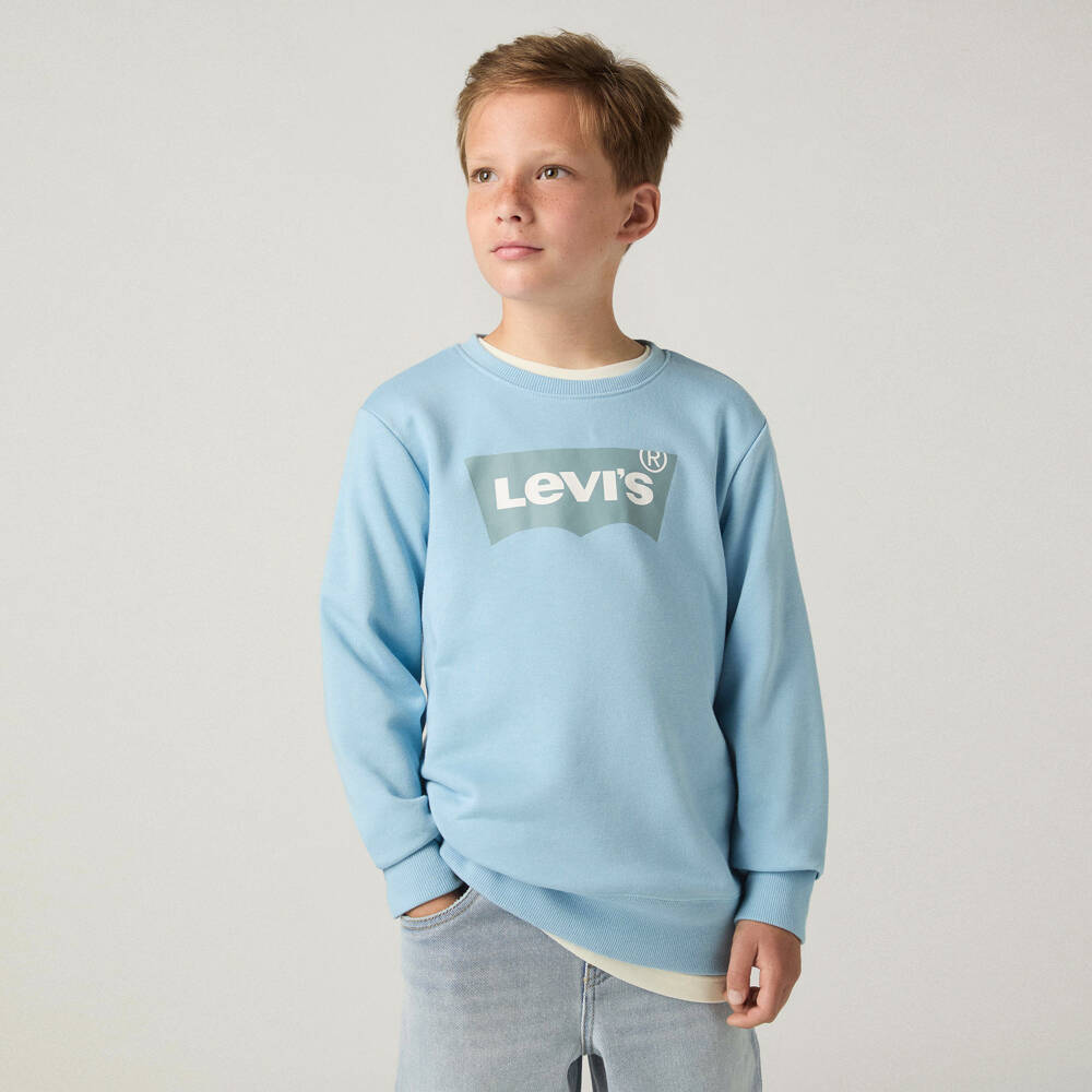 Levi's-Свитшот голубой с зелёным логотипом для мальчиков | Childrensalon