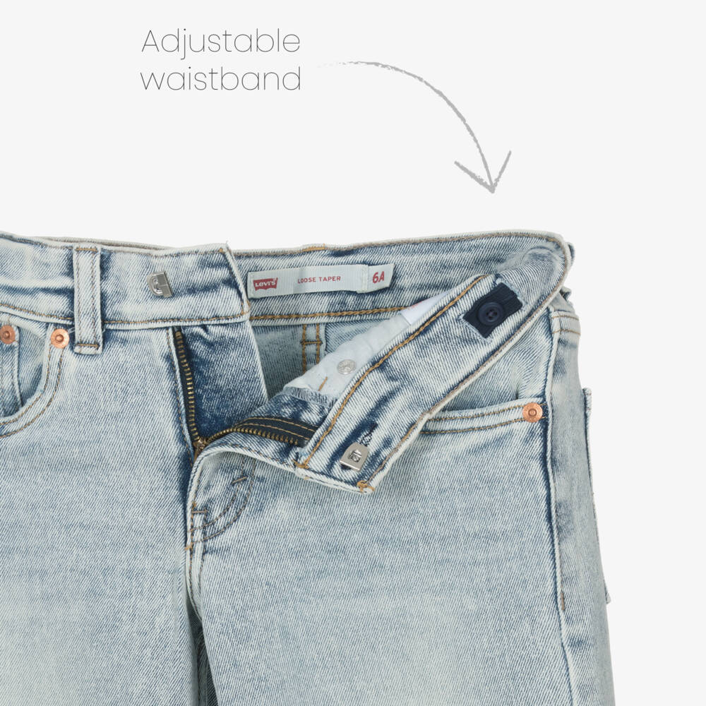 Levi's-Boys Washed Blue Loose Taper Denim Jeans | Childrensalon