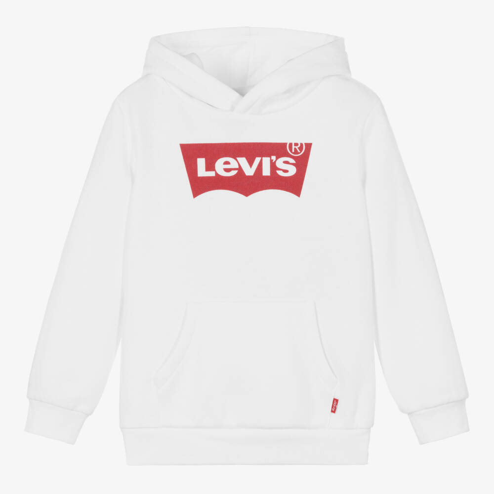 Levi's-توب هودي بشعار الماركة لون أبيض للأولاد | Childrensalon
