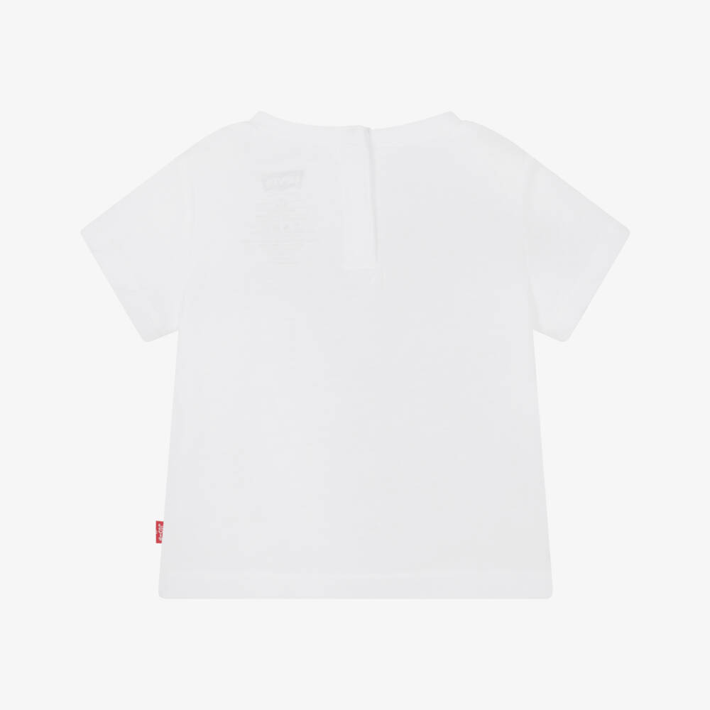 Levi's-Boys White Cotton Denim Batwing T-Shirt | Childrensalon