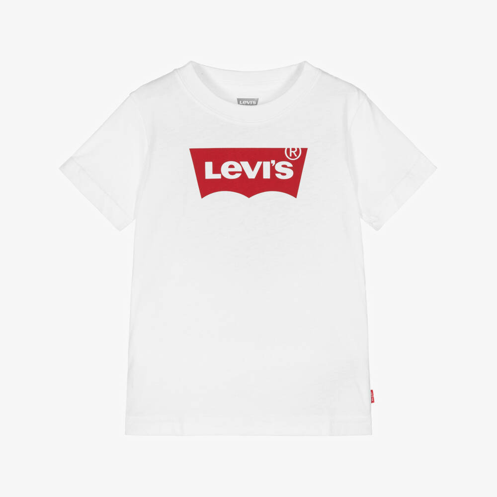 Levi's-Boys White Cotton Logo T-Shirt | Childrensalon