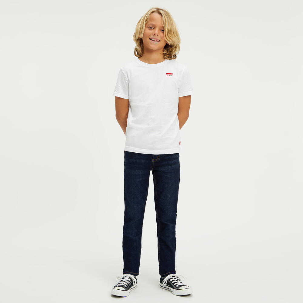 Levi's-Boys White Cotton Logo T-Shirt | Childrensalon