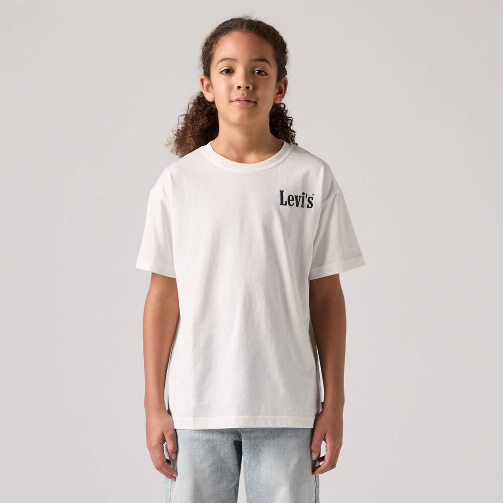 Levi's-Футболка белая из хлопка с синим вышитым логотипом для мальчиков | Childrensalon