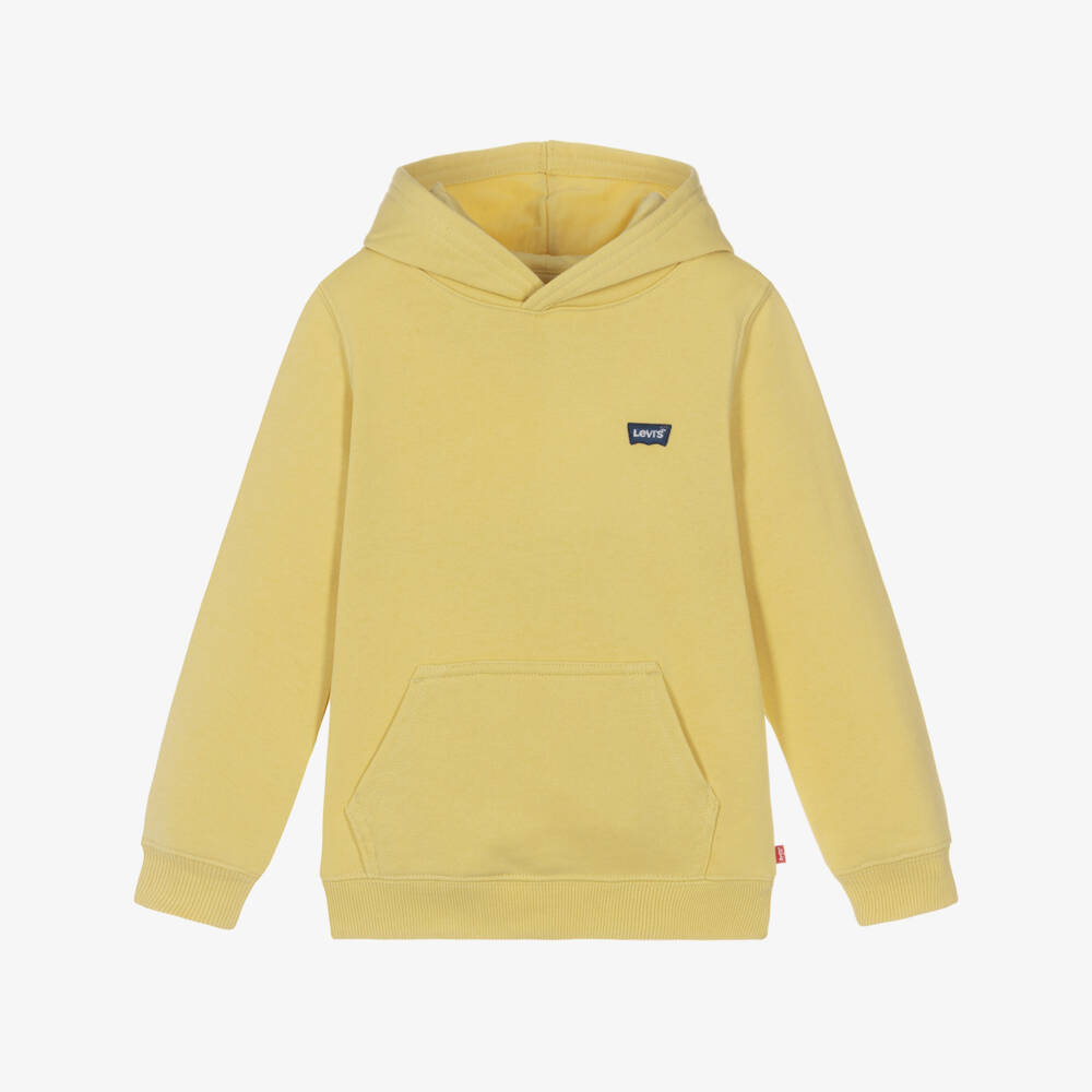 Levi's-Boys Yellow Hoodie with Blue Batwing Logo | Childrensalon