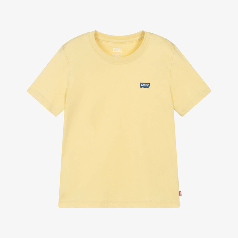 Levi's-Boys Yellow T-Shirt with Embroidered Batwing Logo | Childrensalon