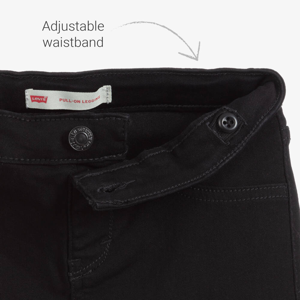 Levi's-Girls Black Super Skinny Fit Pull-On Denim Jeggings | Childrensalon
