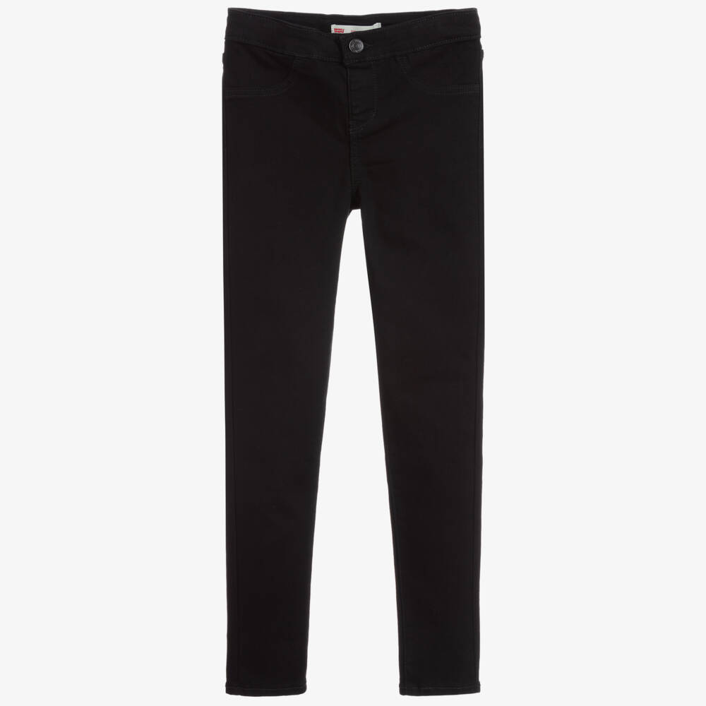 Levi's-Girls Black Super Skinny Fit Pull-On Denim Jeggings | Childrensalon